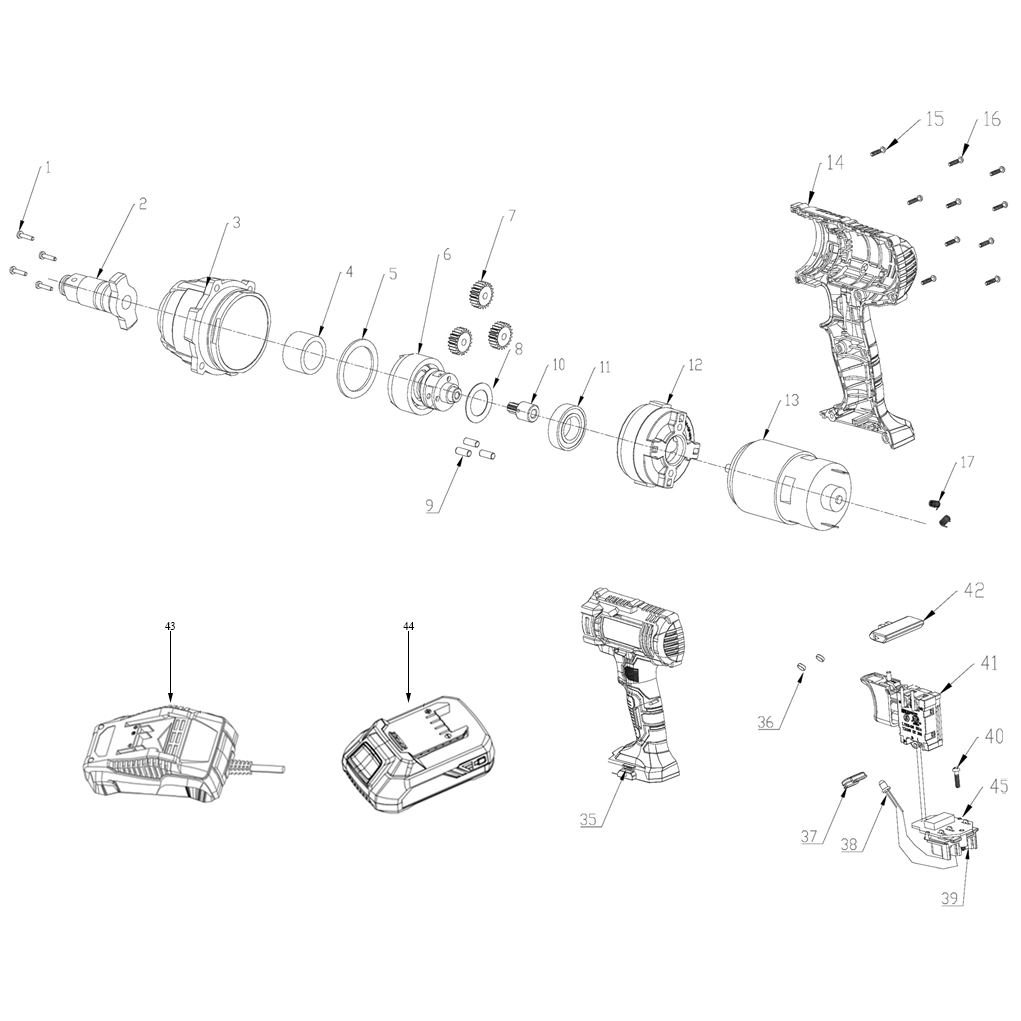 Гайковерт ударный, 1 АКБ (4 Ач), в кейсе ГУЛ-255-41