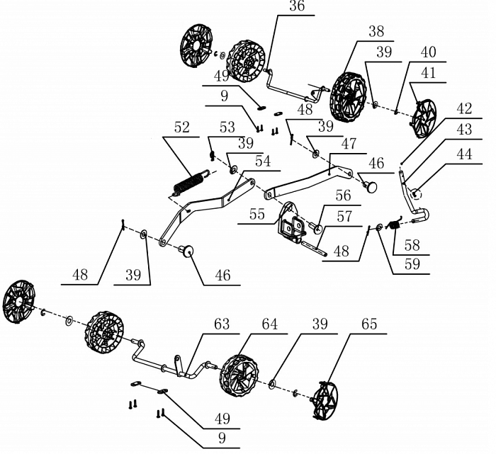 3 КОЛЕСА ГАЗОНОКОСИЛКА ЭЛЕКТРИЧЕСКАЯ CHAMPION EM3616