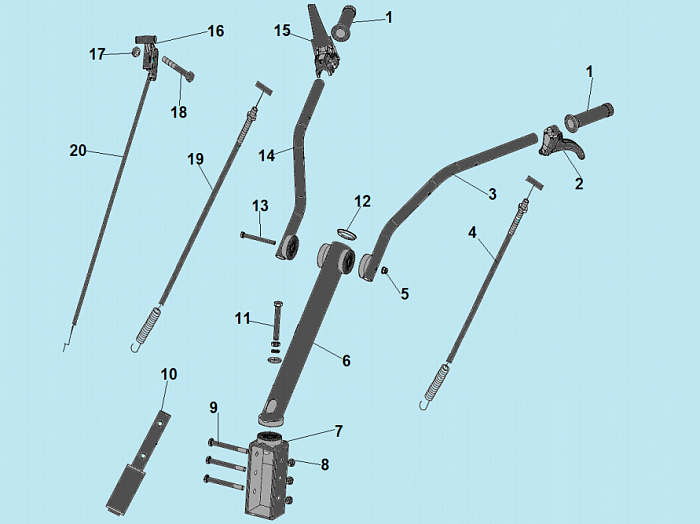 1 РУЧКА - ТРОС ГАЗА КУЛЬТИВАТОР CHAMPION BC8716