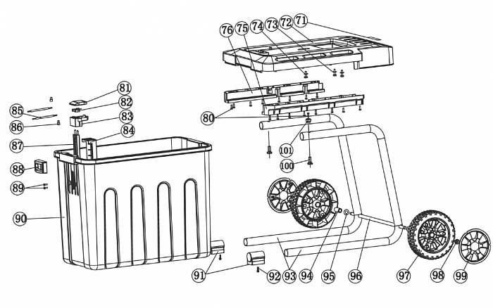 3 КОЛЕСА - КОРПУС ИЗМЕЛЬЧИТЕЛЬ ЭЛЕКТРИЧЕСКИЙ CHAMPION SH280