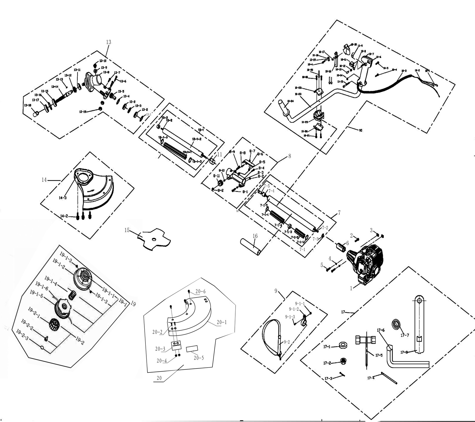 ЗАПЧАСТИ ДЛЯ ТРИММЕРА БЕНЗИНОВОГО ELITECH Т 1150В (ОБЩАЯ)