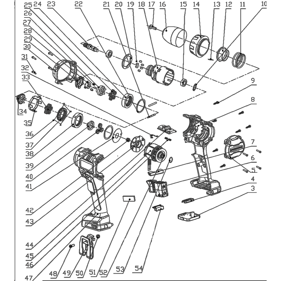 Бесщеточная дрель-шуруповерт, без АКБ, в коробке CDB-200